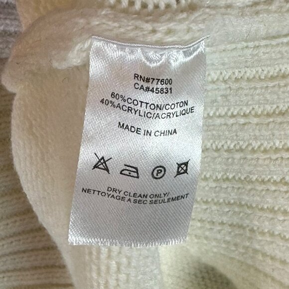 Chaser White Floral Knit Sweater - Size L - Cotton Blend - Picture 7 of 7